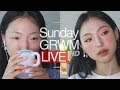 [편집본/ENG] 어륀지베이지 톤 메잌업 | Sunday GRWM LIVE