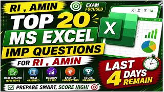 MS Excel Selected Questions for Odisha RI/AMIN . 