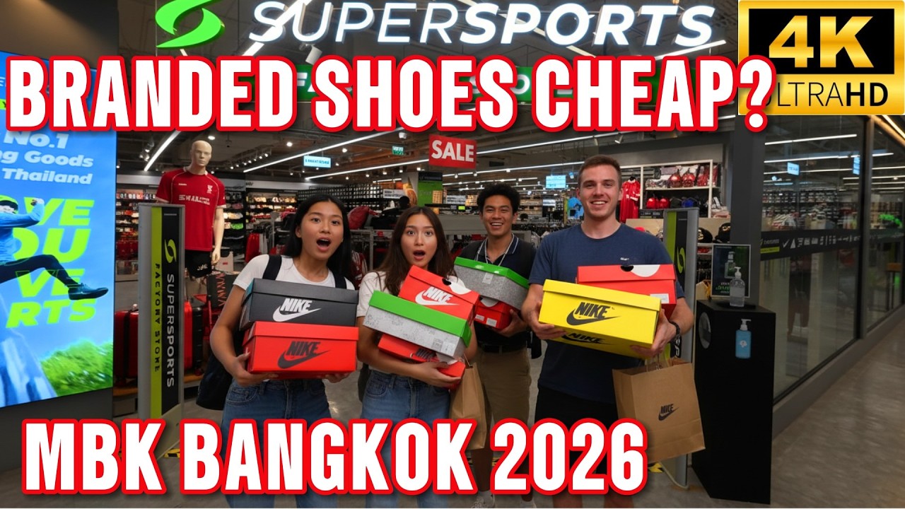 Cheap Branded Sneakers in Bangkok?! 👀 | SuperSports Factory Store MBK Center [4K HDR]