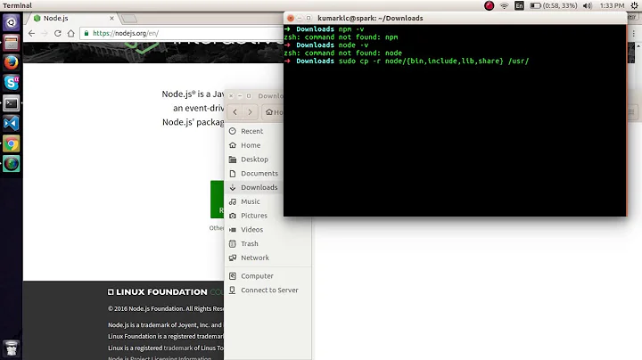Install NodeJS tar.xz on Ubuntu