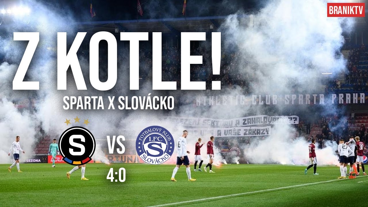 Z🔥KOTLE! Divočina na Letné! Světlice a dělobuchy na hřišti! Sparta bez kotle deklasovala Slovácko!