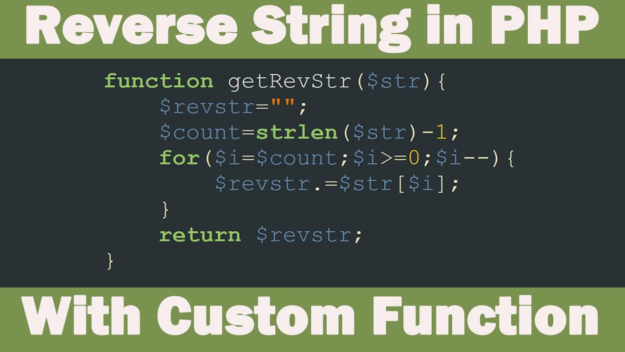 php left string  Update New  How to Reverse String in PHP | Custom Function