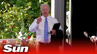 Biden snaps at reporter before apologising for 'being such a wise guy'