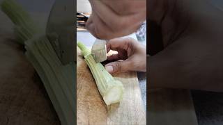 cutting main stem of celery into strips#veggies #asmrsounds #satisfying #viralshort #shortvideo