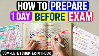 1 DAY/NIGHT BEFORE EXAMS |  TIMETABLE & HACK to Complete 1 Chapter in 1 Hour