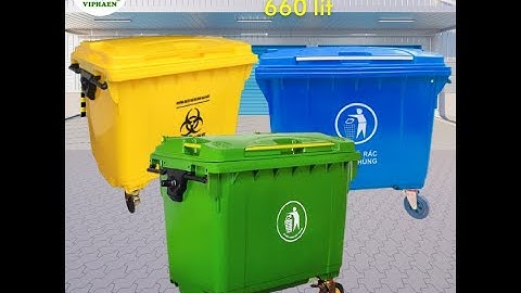 Giao Thùng rác nhựa 660 lít, xe đẩy rác 4 bánh cho tòa nhà / viphaen.com