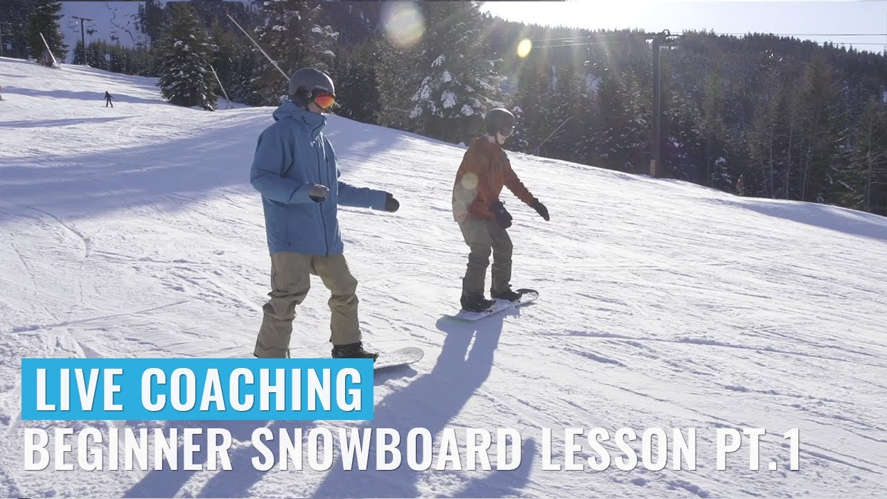 Live Coaching Beginner Snowboard Lesson Pt. 1 YouTube