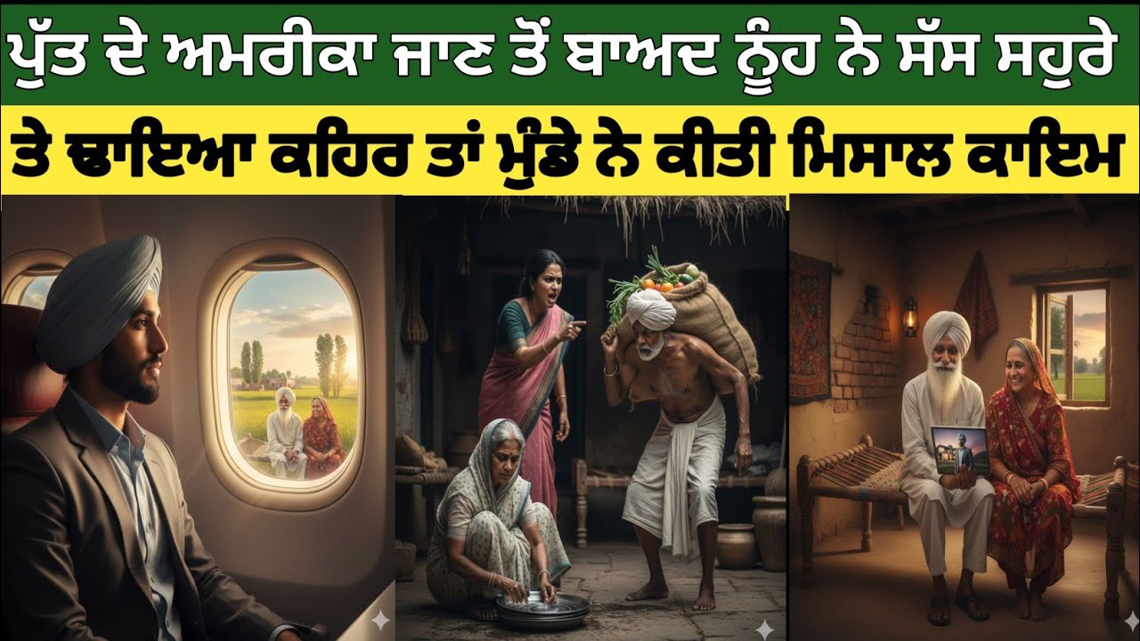 ਪੁੱਤ ਦੇ ਅਮਰੀਕਾ ਜਾਣ ਤੋਂ ਬਾਅਦ ਨੂੰਹ ਨੇ ਸਸੌਰੇ ਤੇ ਢਾਇਆ ਕਹਿਰ ਤਾਂ ਮੁੰਡੇ ਨੇ ਕੀਤੀ ਮਿਸਾਲ ਕਾਇਮ| #emotionalstory