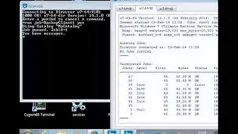 Screencast showing the Windows installer installing the Bareos director on windows