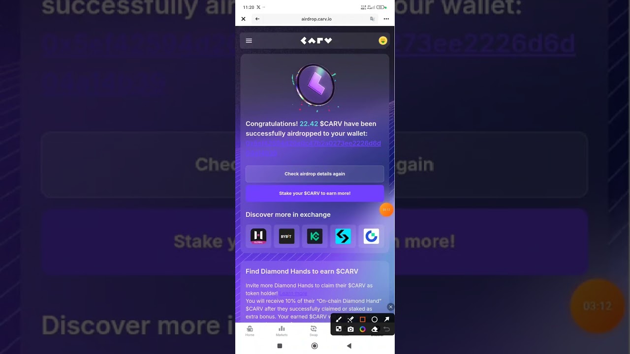 How we can claim CARV Airdrop on BINANCE Application | Listing will be at 01:00pm Today