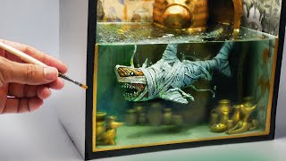 How To Make a Mummy Shark Diorama / Polymer Clay / Epoxy resin