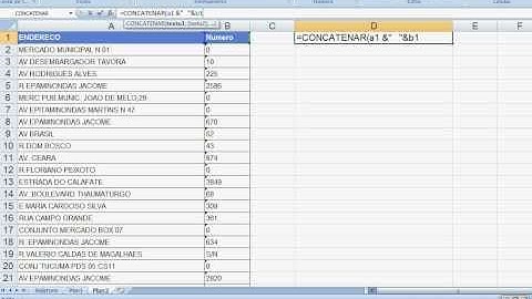 concatenar/Unir Colunas no excel