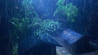 Terrible Stormy Night to Sleep Instantly, Deep Sleep | Strong Rainstorm on Tin Roof & Thunder, ASMR