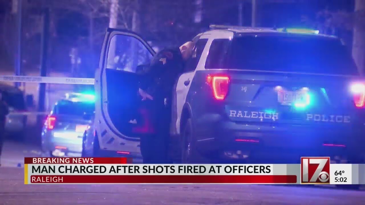 Man charged after shots fired at officers in Raleigh - YouTube
