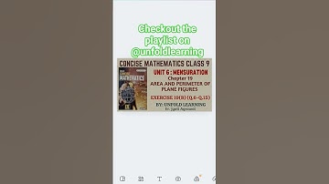 ICSE CLASS 9 | CONCISE MATHEMATICS | 2025-26 | 19. Area & Perimeter of Plane Figures #maths #icse