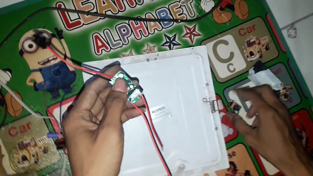 memperbaiki atau mengganti led driver/adaptor lampu plafon 