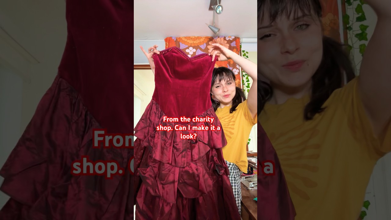 Would you this wear ugly dress? #ad #thrifting #outfitideas
