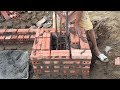 Amazing Traditional Construction Technology Still Being Used - How To Building Brick Column Exactly