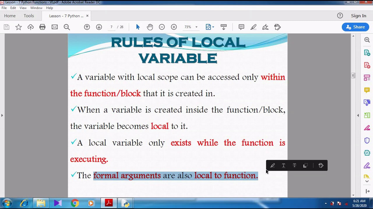 Scope of Variables – Local and Global Scope - YouTube