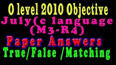 O Level Doeacc/Nielit C Language Paper 2010 July Solve Question M3-R4 Objective Type