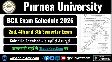 Purnea University BCA Sem 2 4 6 Exam Schedule and Center List Download Link