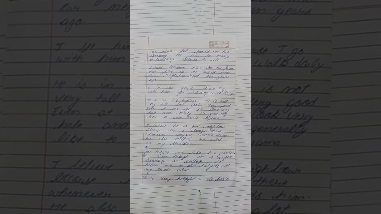 DESCRIBE AN INTERESTING NEIGHBOUR OF YOUR 