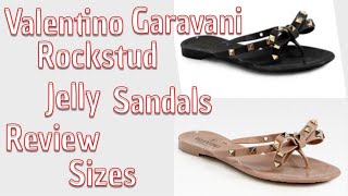 Valentino Garavani Rockstud Jelly Sandals comparison black and  poudre😍😍thoughts and opinion !! - YouTube