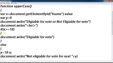 ELIGIBLE VOTE OR NOT USING JAVA SCRIPT IN THE WEBPAGE