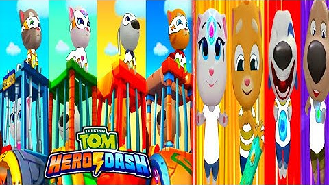 Talking Tom Hero Dash - White Colour Suit All Heroes & Saving All Charcter Classic Running Gameplay