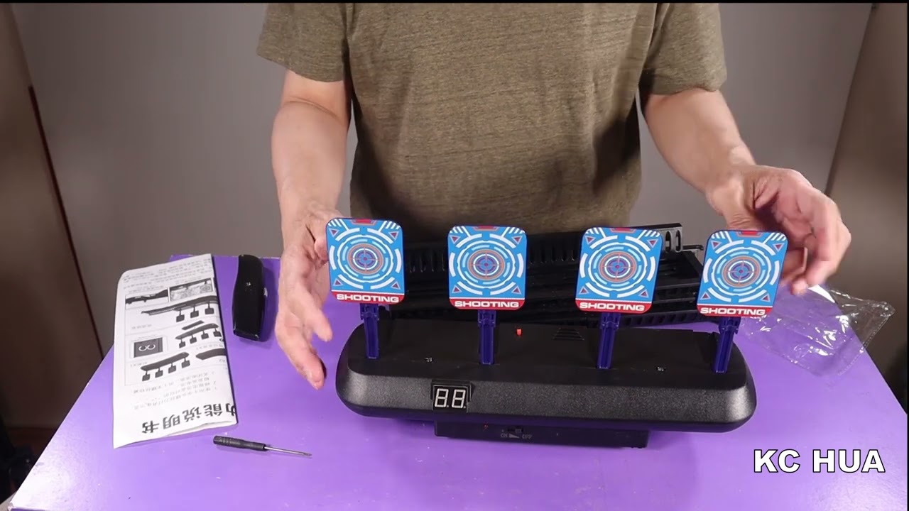 Running Targets for Nerf Gun 4Targets Auto Reset Electronic Scoring Digital Moving Target