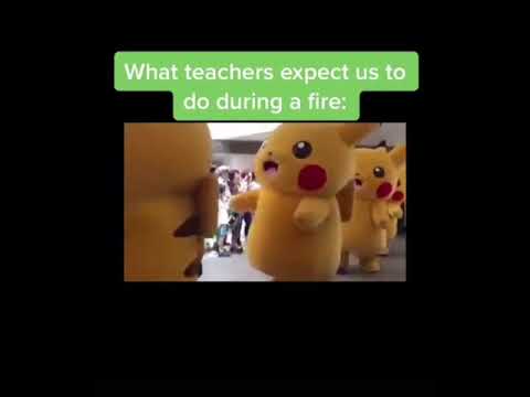 How teachers expect us to do during a fire - YouTube