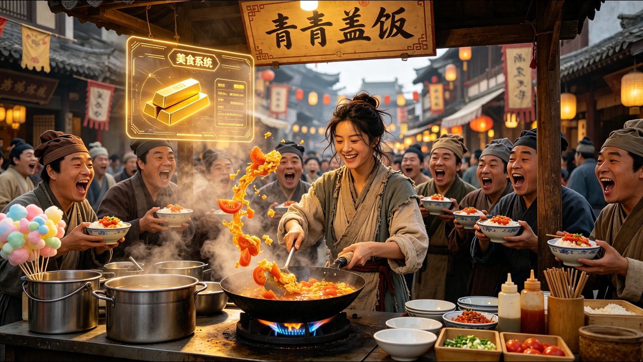🍳 A woman transmigrates into an ancient beggar and accidentally becomes bound to a food system! Tomato scrambled eggs, claypot rice, cotton candy, beef instant noodles—win over diners with your superb cooking skills, achieve financial freedom!