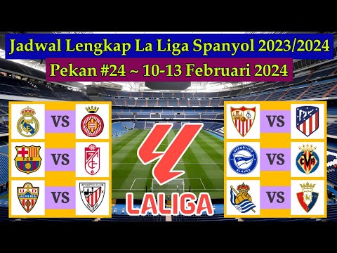 Jadwal Liga Spanyol Pekan 24 - REAL MADRID vs GIRONA - La Liga Spanyol 2023/2024