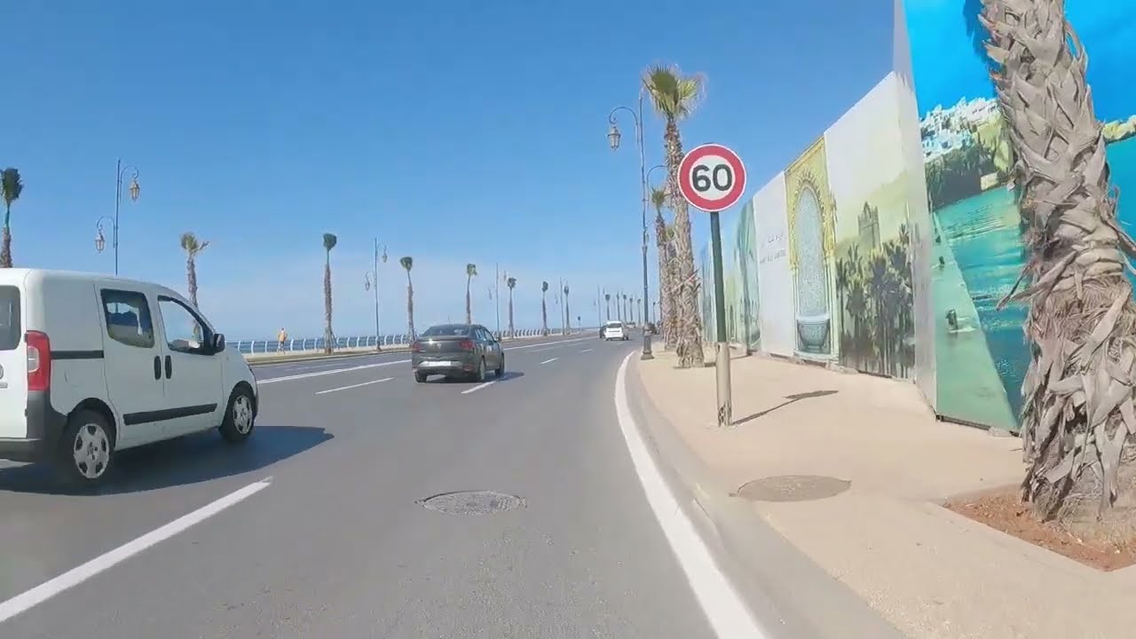 جولة في مدينة الرباط ، الكورنيش ، حي المحيط ، الطريق الساحلية HD 