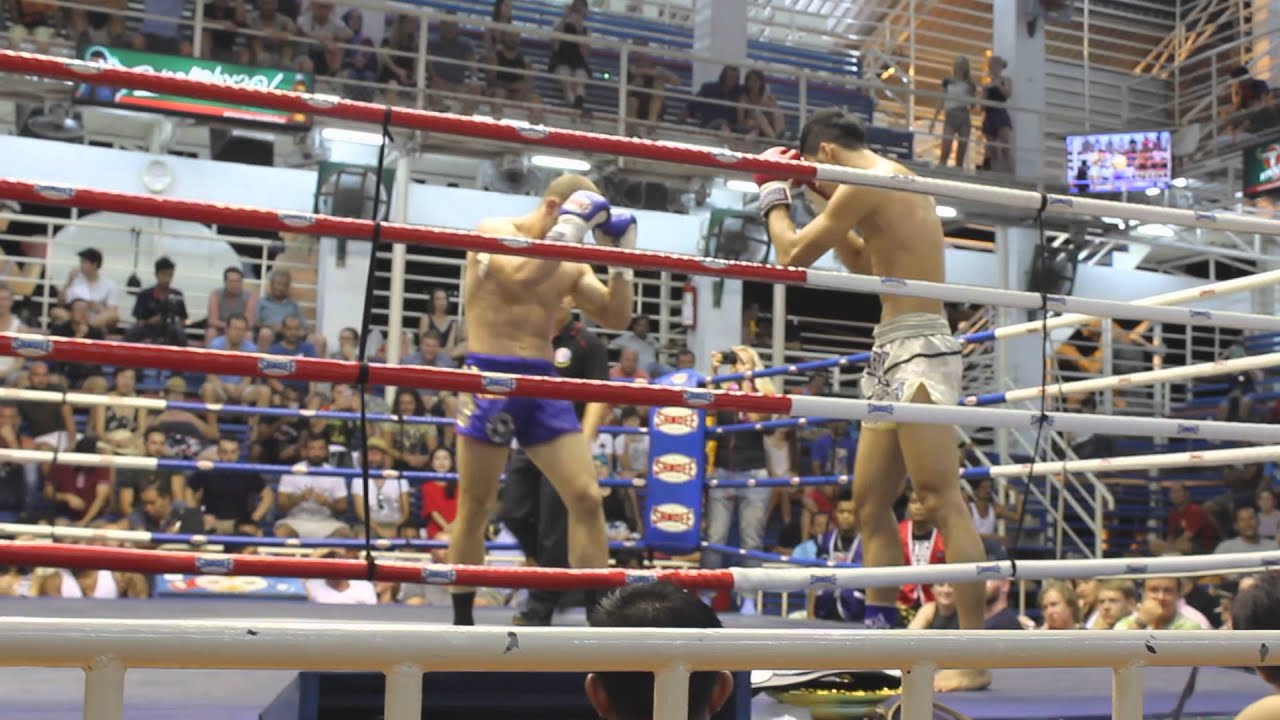 Muay thai kickboxing, Russia pumbles China, Phuket, Thailand - YouTube