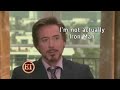 Robert Downey Junior being chaotic as he is for 2 minutes straight.