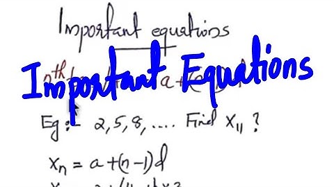 SSLC | Maths | Chapter 1 : Arithmetic Sequence | Important equations