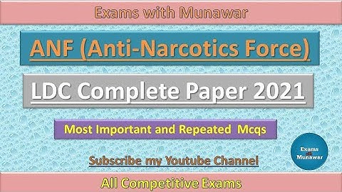 ANF LDC Complete Solved Paper Held in 2021|Most important & Repeated questions| Exam with Munawar
