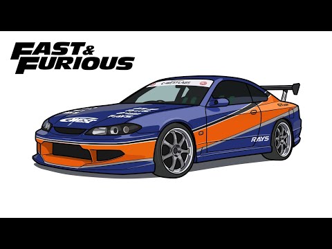 How to draw Nissan Silvia S15 Mona Lisa / drawing Nissan from Fast and Furious 3 car