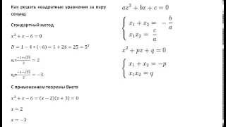 Теорема Виета или как быстро решать квадратные уравнения Теорема Виета или как быстро решать квадратные уравнения