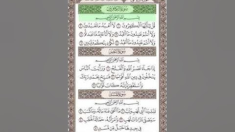 سورة الكافرون والنصر والمسد ( للقارئ الشيخ علي الحذيفي )