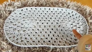 جراني بيضاوي كروشية مفرش او سجادة Crochet oval granny