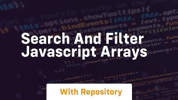 Search and filter javascript arrays