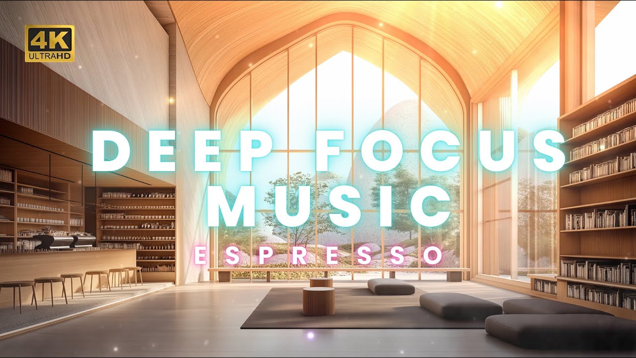 4K | Cozy Coffee Shop Ambience ☕ Relaxing Focus Music for Study, Work ...