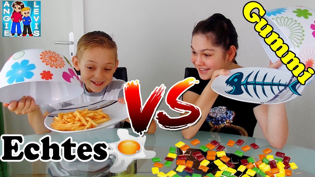 Ich Bin Gummi Den Du Essen Kannst GUMMY FOOD VS. REAL FOOD - GUMMI ESSEN vs. ECHTES ESSEN ! Family fun