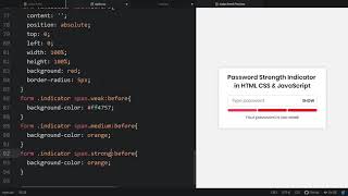 Password Strength Check with HTML CSS & JavaScript :- ExceptionalCoder