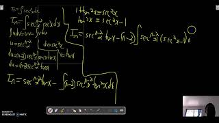 Integration -reduction formula for secx
