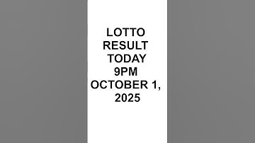 Lotto Result Today 9pm OCTOBER 1, 2025 #lottoresultstoday