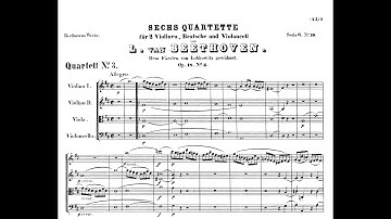 L. V. Beethoven, String Quartet Op.18 n.3 - Score