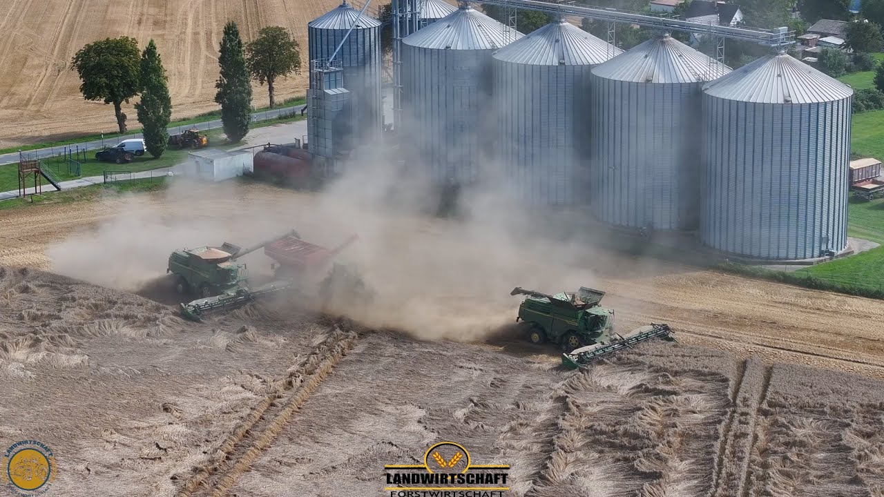 Diese XXL Silos müssen wir noch voll kriegen 1100ha Getreide Großeinsatz Getreideernte 2 Mähdrescher